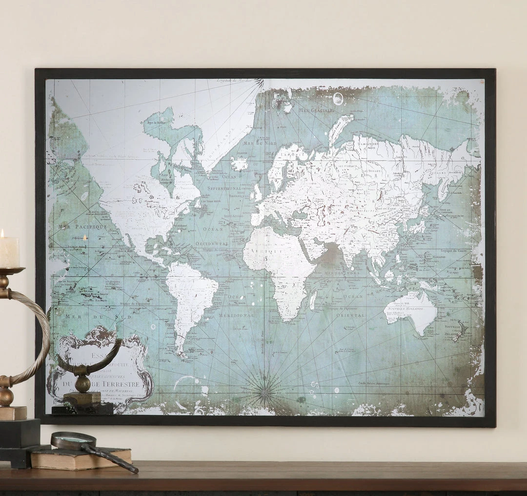 Wall Art Uttermost Mirrored World Map 5 Wall Art Uttermost Mirrored World Map
