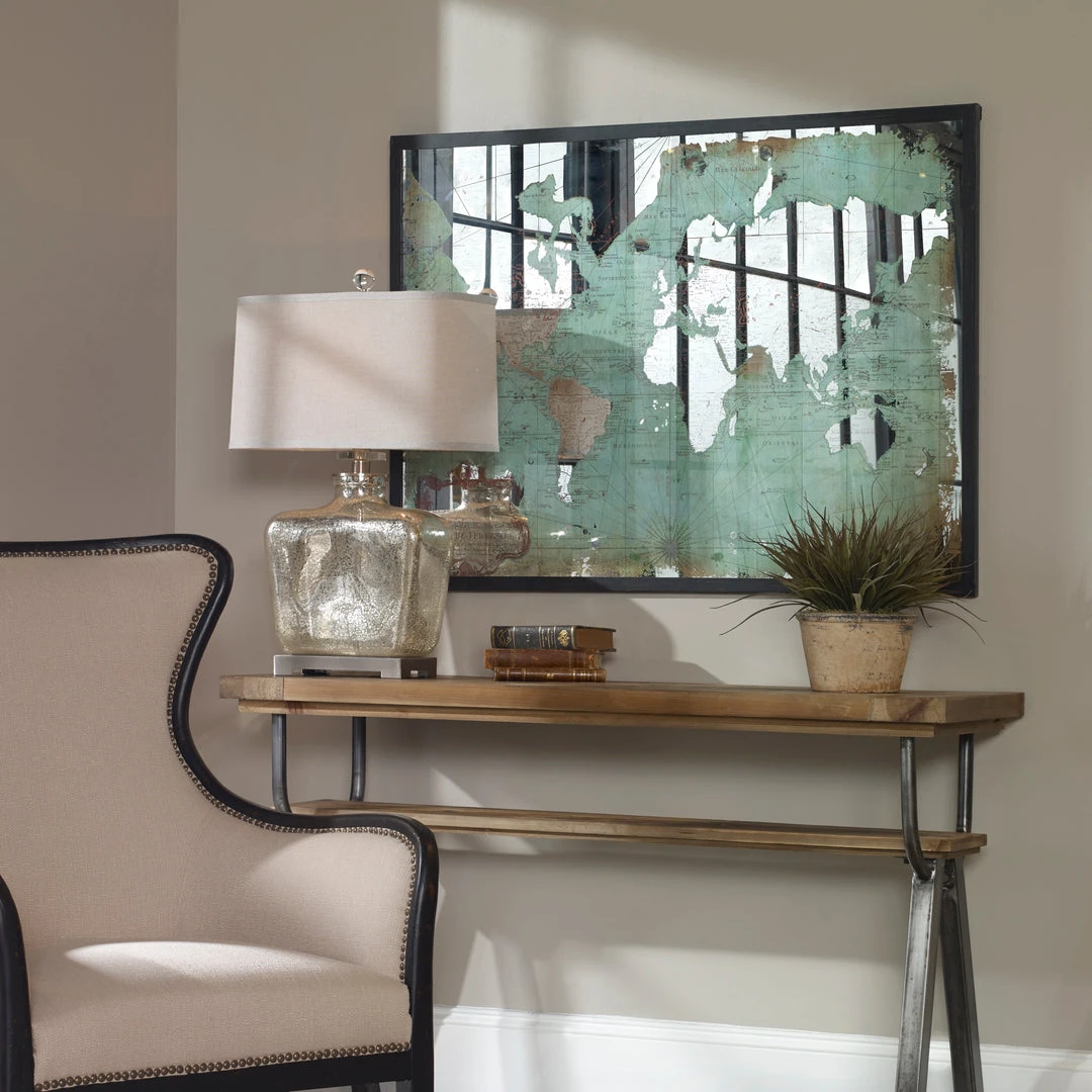 Wall Art Uttermost Mirrored World Map 4 Wall Art Uttermost Mirrored World Map