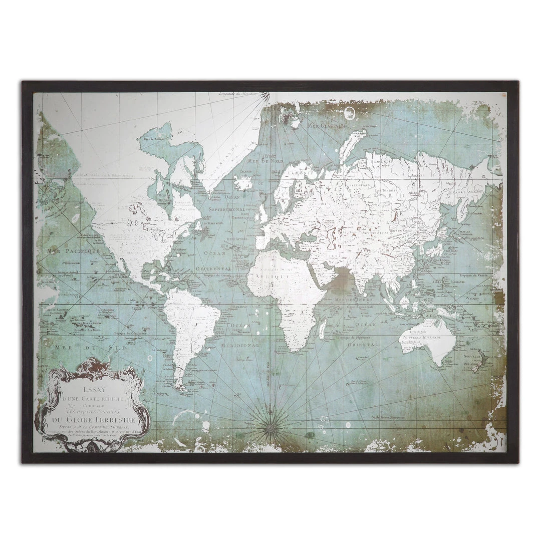 Wall Art Uttermost Mirrored World Map 3 Wall Art Uttermost Mirrored World Map