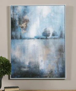 Wall Art Uttermost Lake At Dusk Hand Painted Art