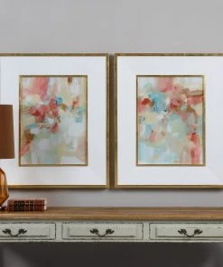 Uttermost A Touch Of Blush And Rosewood Fences Art, S/2