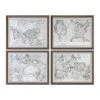 Wall Art Uttermost World Maps Framed Prints S/4 2 Wall Art Uttermost World Maps Framed Prints S/4