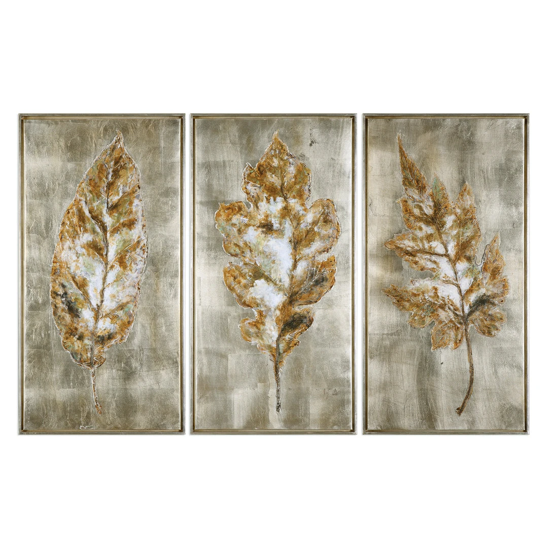Uttermost Champagne Leaves Modern Art S/3 3 Uttermost Champagne Leaves Modern Art S/3