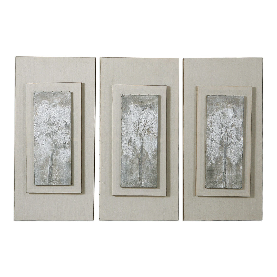 Wall Art Uttermost Triptych Trees Hand Painted Art Set/3 3 Wall Art Uttermost Triptych Trees Hand Painted Art Set/3