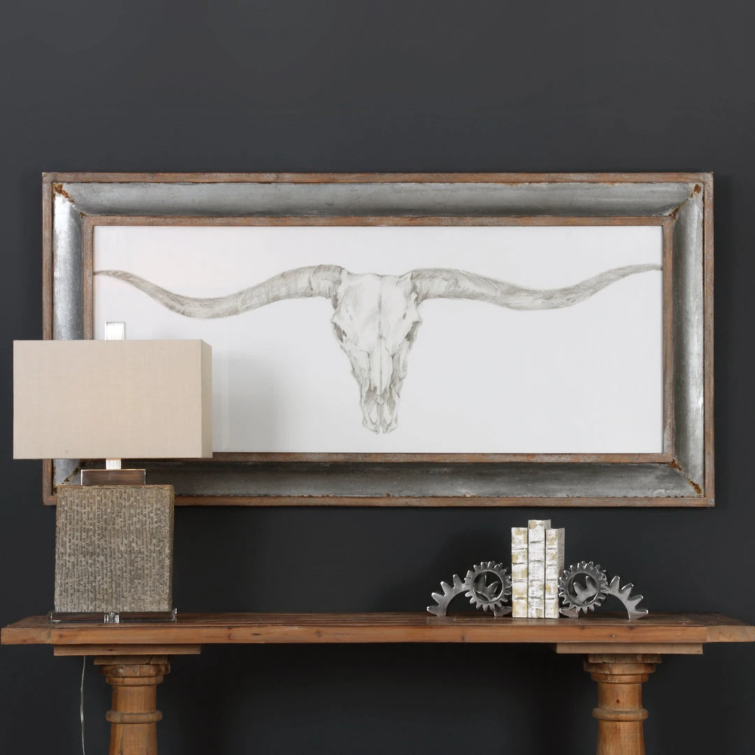Wall Art Uttermost Western Skull Mount Print 4 Wall Art Uttermost Western Skull Mount Print