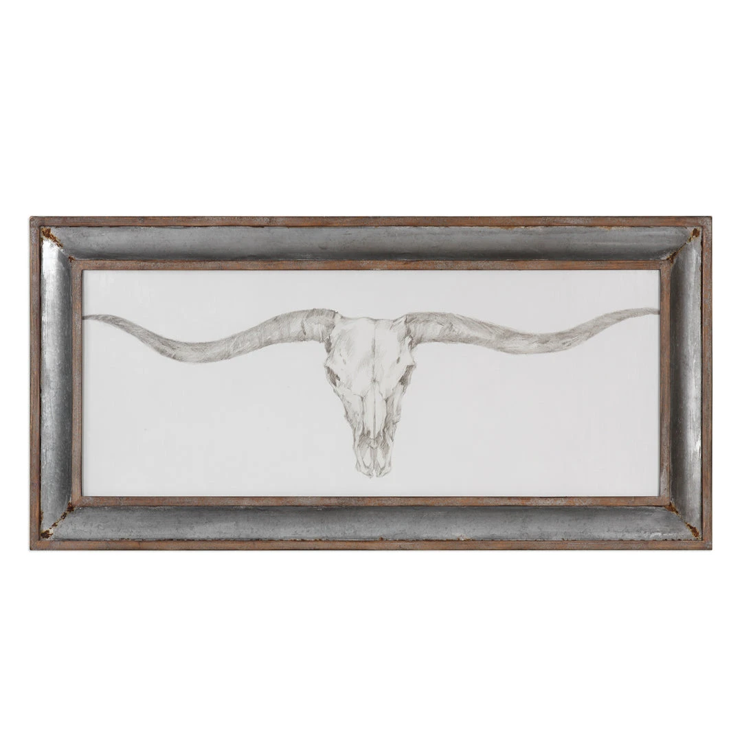 Wall Art Uttermost Western Skull Mount Print 3 Wall Art Uttermost Western Skull Mount Print