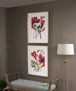 Uttermost Vivid Arrangement Floral Prints, S/2