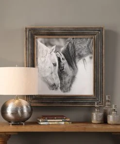 Uttermost Custom Black And White Horses Print