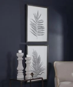Wall Art Uttermost Silver Ferns Framed Prints Set/2