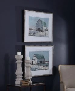 Uttermost Plein Air Barns Framed Prints Set/2