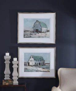 Uttermost Plein Air Barns Framed Prints Set/2