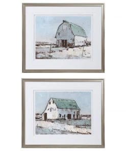 Uttermost Plein Air Barns Framed Prints Set/2