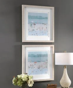 Uttermost Sea Glass Sandbar Framed Prints, Set/2 Wall Art 9 Uttermost Sea Glass Sandbar Framed Prints, Set/2 Wall Art