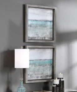 Wall Art Uttermost Aqua Horizon Framed Prints, Set/2