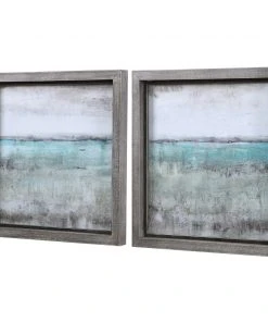Wall Art Uttermost Aqua Horizon Framed Prints, Set/2