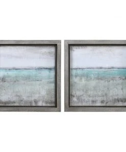 Wall Art Uttermost Aqua Horizon Framed Prints, Set/2