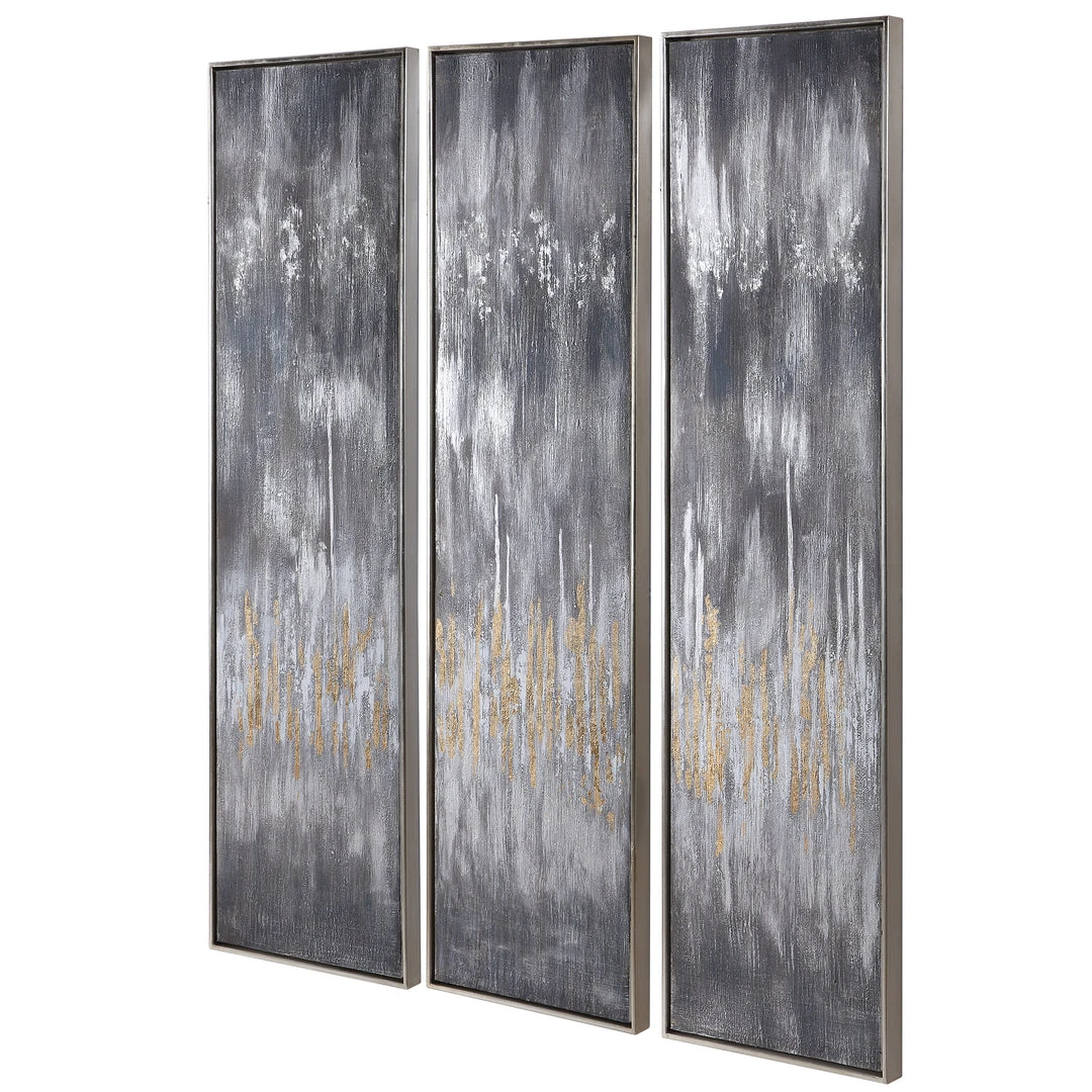 Uttermost Gray Showers Hand Painted Canvases, Set/3 6 Uttermost Gray Showers Hand Painted Canvases, Set/3