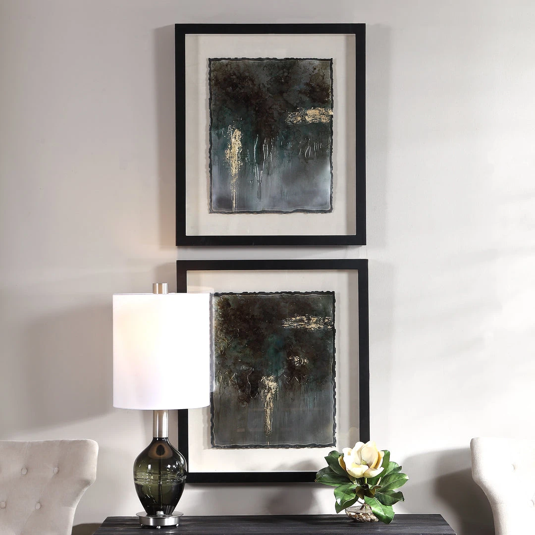 Uttermost Rustic Patina Framed Prints, Set/2 4 Uttermost Rustic Patina Framed Prints, Set/2