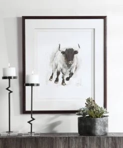 Wall Art Uttermost Rustic Bull Framed Animal Print