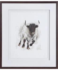 Wall Art Uttermost Rustic Bull Framed Animal Print