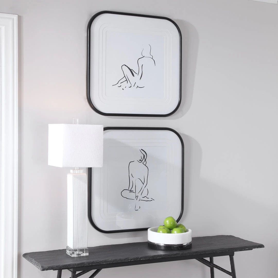 Uttermost Feminine Sketch Framed Prints, S/2 5 Uttermost Feminine Sketch Framed Prints, S/2