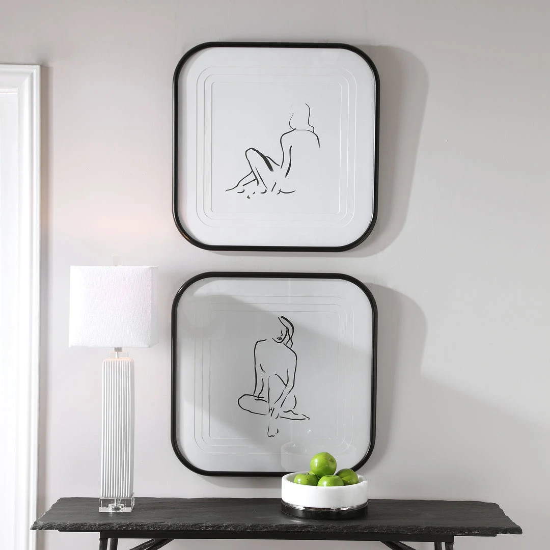 Uttermost Feminine Sketch Framed Prints, S/2 4 Uttermost Feminine Sketch Framed Prints, S/2