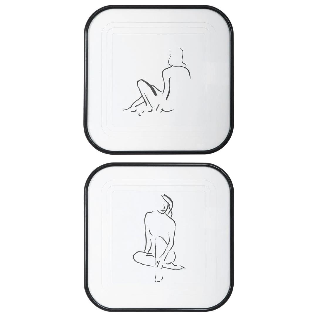 Uttermost Feminine Sketch Framed Prints, S/2 3 Uttermost Feminine Sketch Framed Prints, S/2