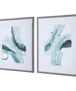 Uttermost Depth Abstract Watercolor Prints, S/2 Wall Art