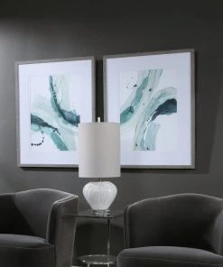 Uttermost Depth Abstract Watercolor Prints, S/2 Wall Art