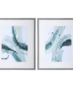 Uttermost Depth Abstract Watercolor Prints, S/2 Wall Art