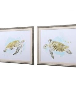 Wall Art Uttermost Sea Turtle Study Watercolor Prints, S/2