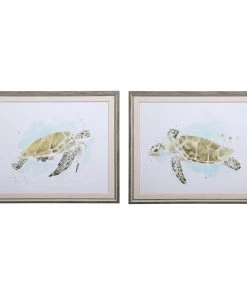 Wall Art Uttermost Sea Turtle Study Watercolor Prints, S/2