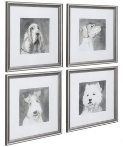 Uttermost Modern Dogs Framed Prints, S/4 12 Uttermost Modern Dogs Framed Prints, S/4