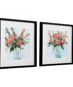 Uttermost Fresh Flowers Watercolor Prints, S/2 Wall Art