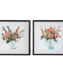 Uttermost Fresh Flowers Watercolor Prints, S/2 Wall Art