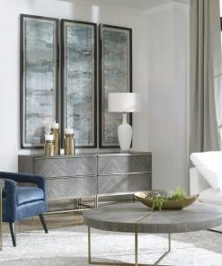 Uttermost Ocean Swell Painted Metal Art, S/3, 3 Cartons Wall Art