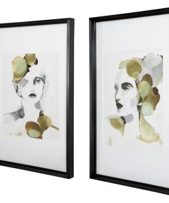 Uttermost Organic Portrait Framed Prints, S/2