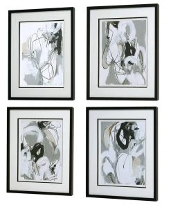 Uttermost Tangled Threads Abstract Framed Prints, S/4