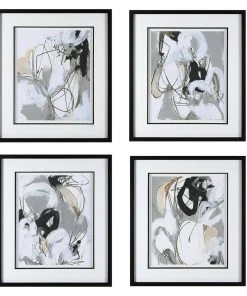 Uttermost Tangled Threads Abstract Framed Prints, S/4