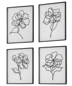 Uttermost Bloom Black White Framed Prints, S/4