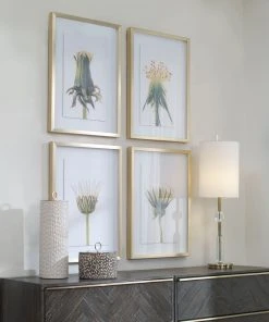 Uttermost Wildflowers Gold Framed Prints, S/4