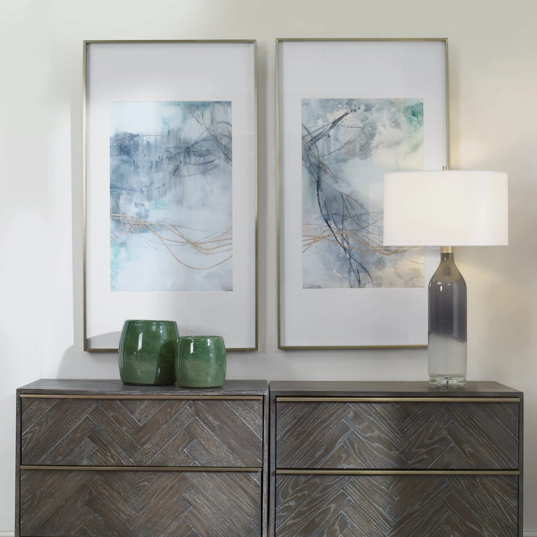 Wall Art Uttermost Undulating Oro Abstract Prints, S/2 4 Wall Art Uttermost Undulating Oro Abstract Prints, S/2