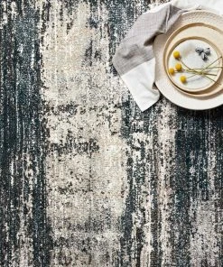 Loloi Augustus Power Loomed Navy / Stone Rug