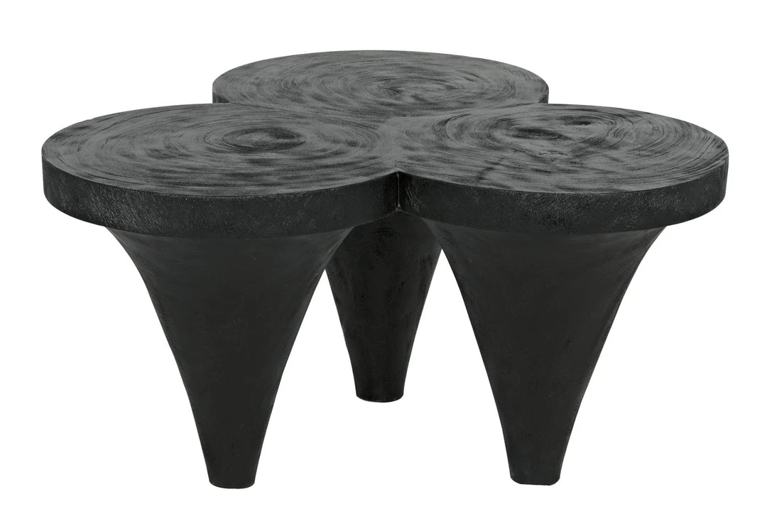 LIVING ROOM Noir Aloha Coffee Table Black Burnt 6 LIVING ROOM Noir Aloha Coffee Table Black Burnt