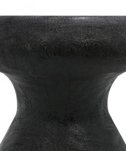 Benches, Ottomans & Poufs Noir Samson Stool/Side Table, Burnt Black