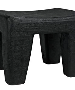Noir Sumo Stool, Black Burnt Benches, Ottomans & Poufs