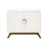 LIVING ROOM Worlds Away White Lacquer 2 Door Cabinet W Nickel Hardware