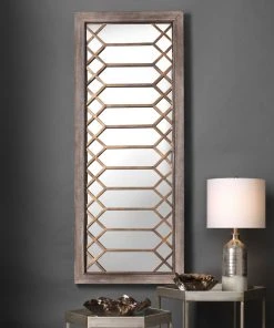 Jamie Young Lucille Mirror In Antique Grey Wood