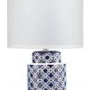 Jamie Young Marina Table Lamp In Blue & White Ceramic