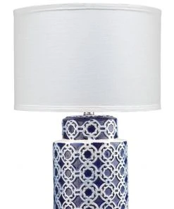 Jamie Young Marina Table Lamp In Blue & White Ceramic